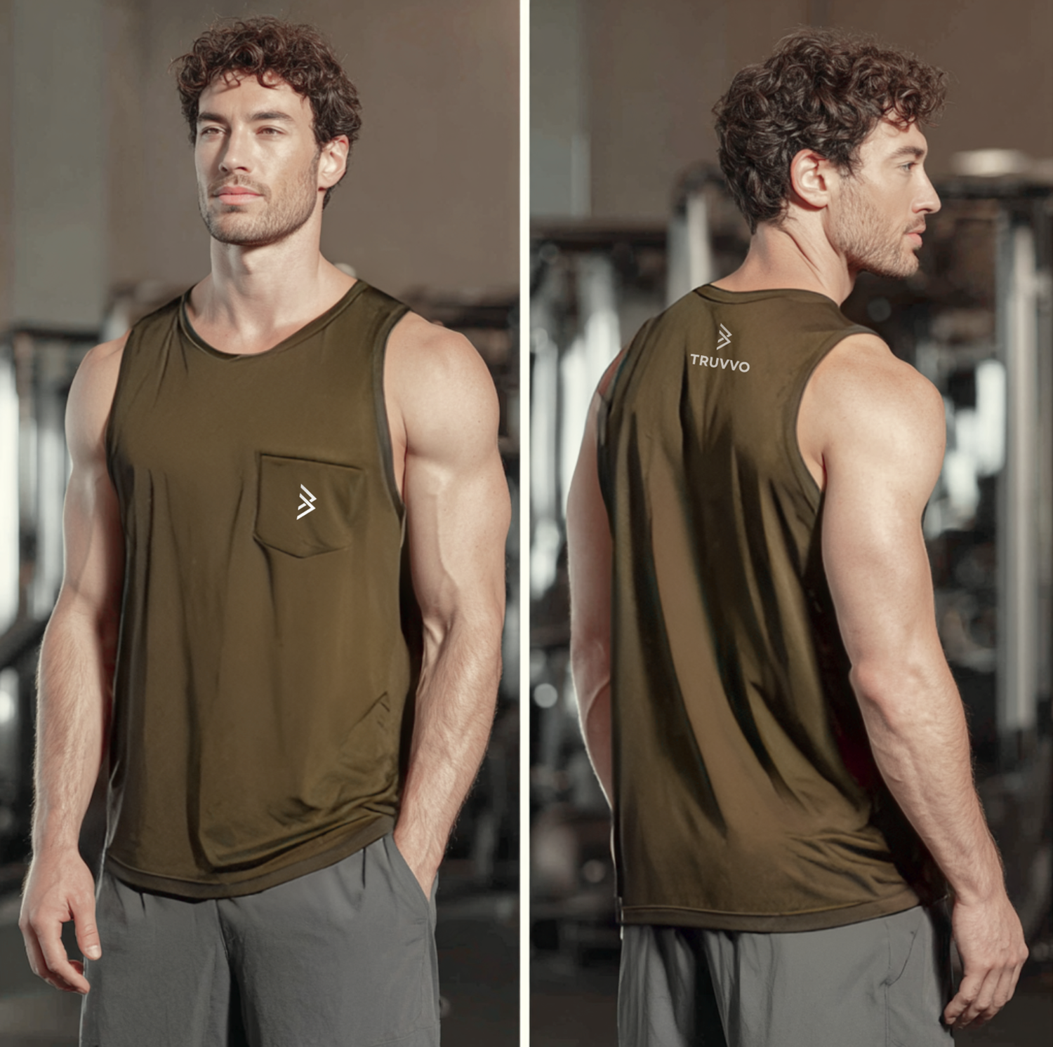 Men’s Pocket Tank Tee - Brown