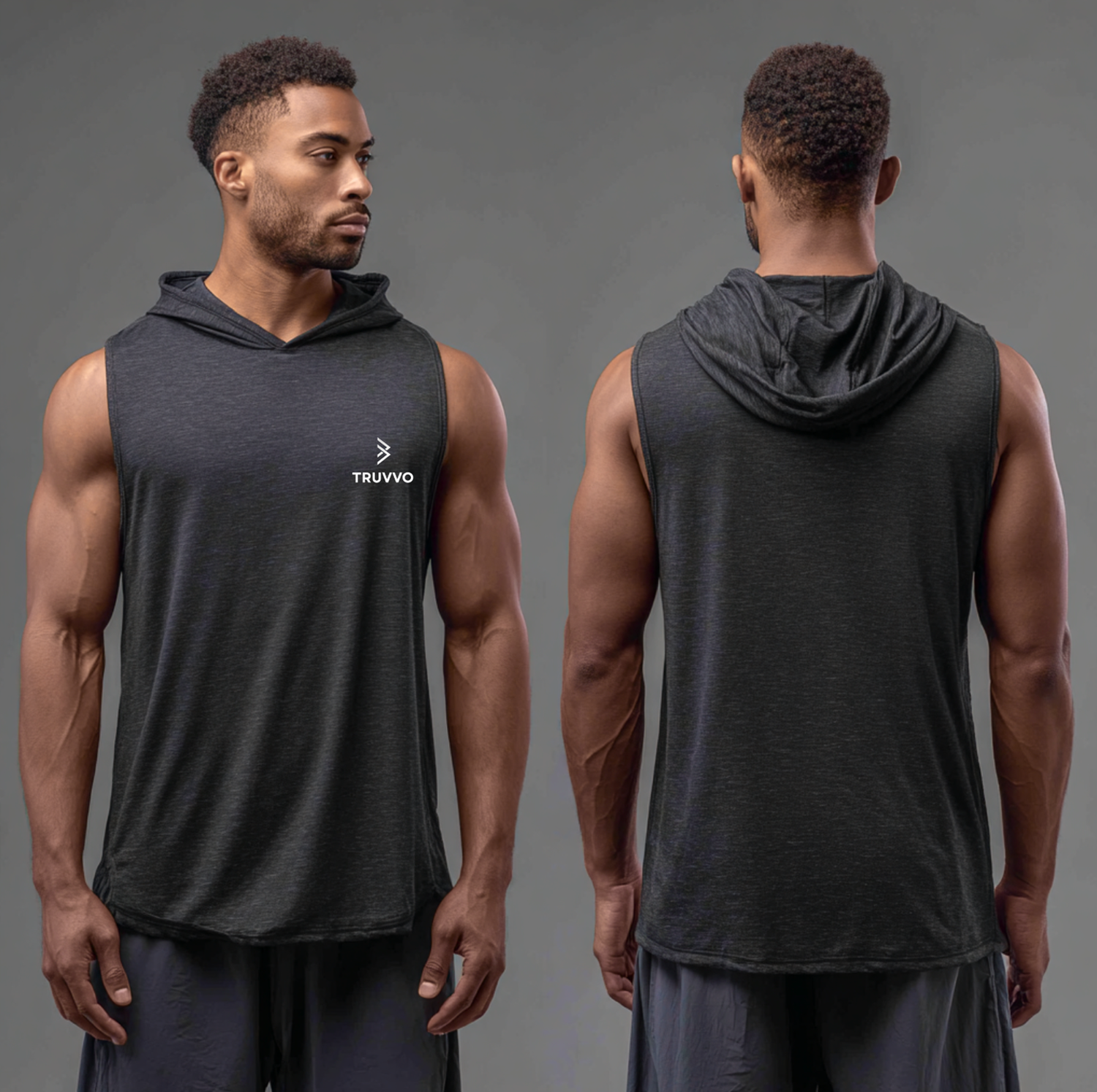 Men’s Hooded Workout Tank - Black