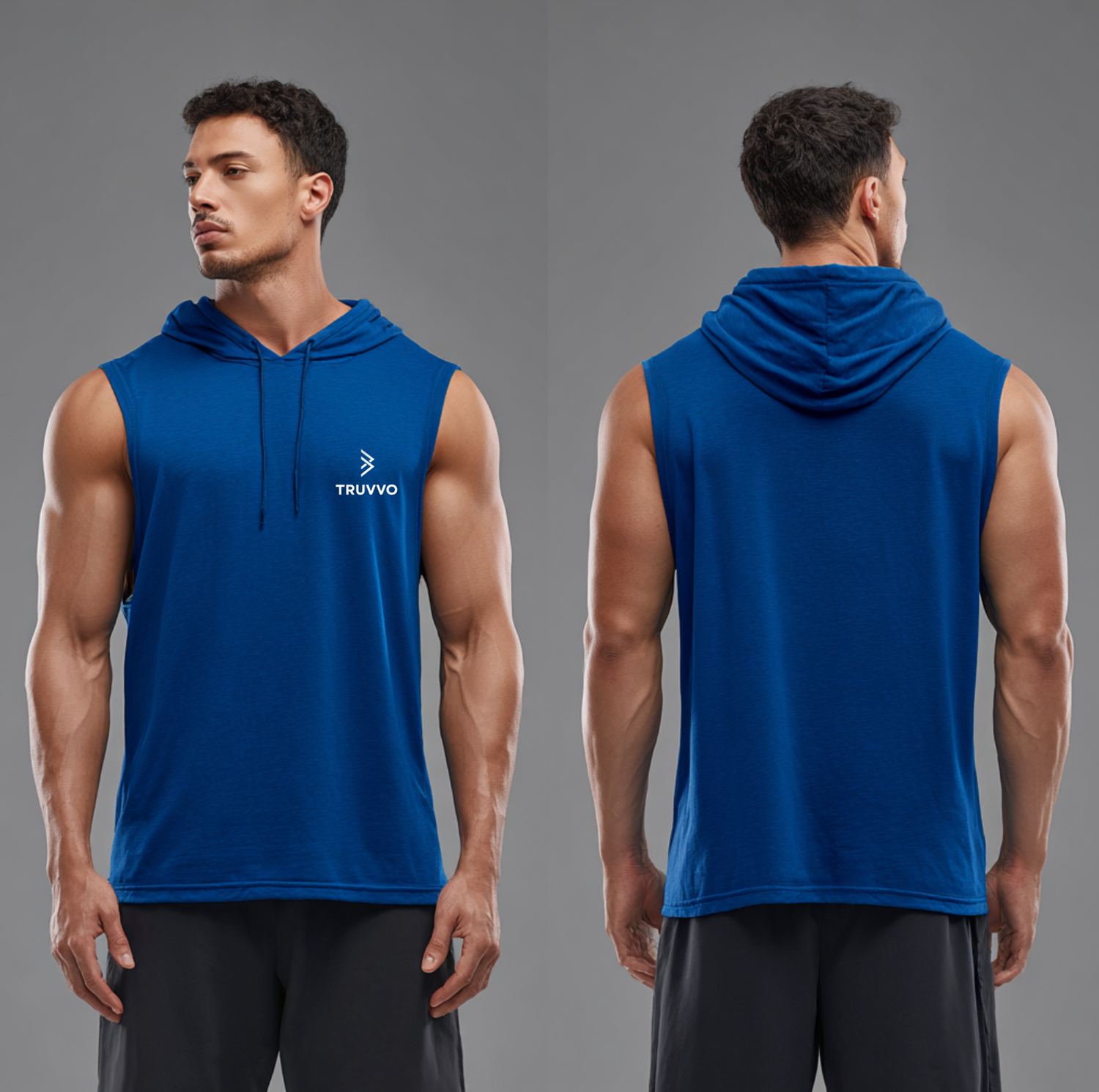 Men’s Hooded Workout Tank - Blue
