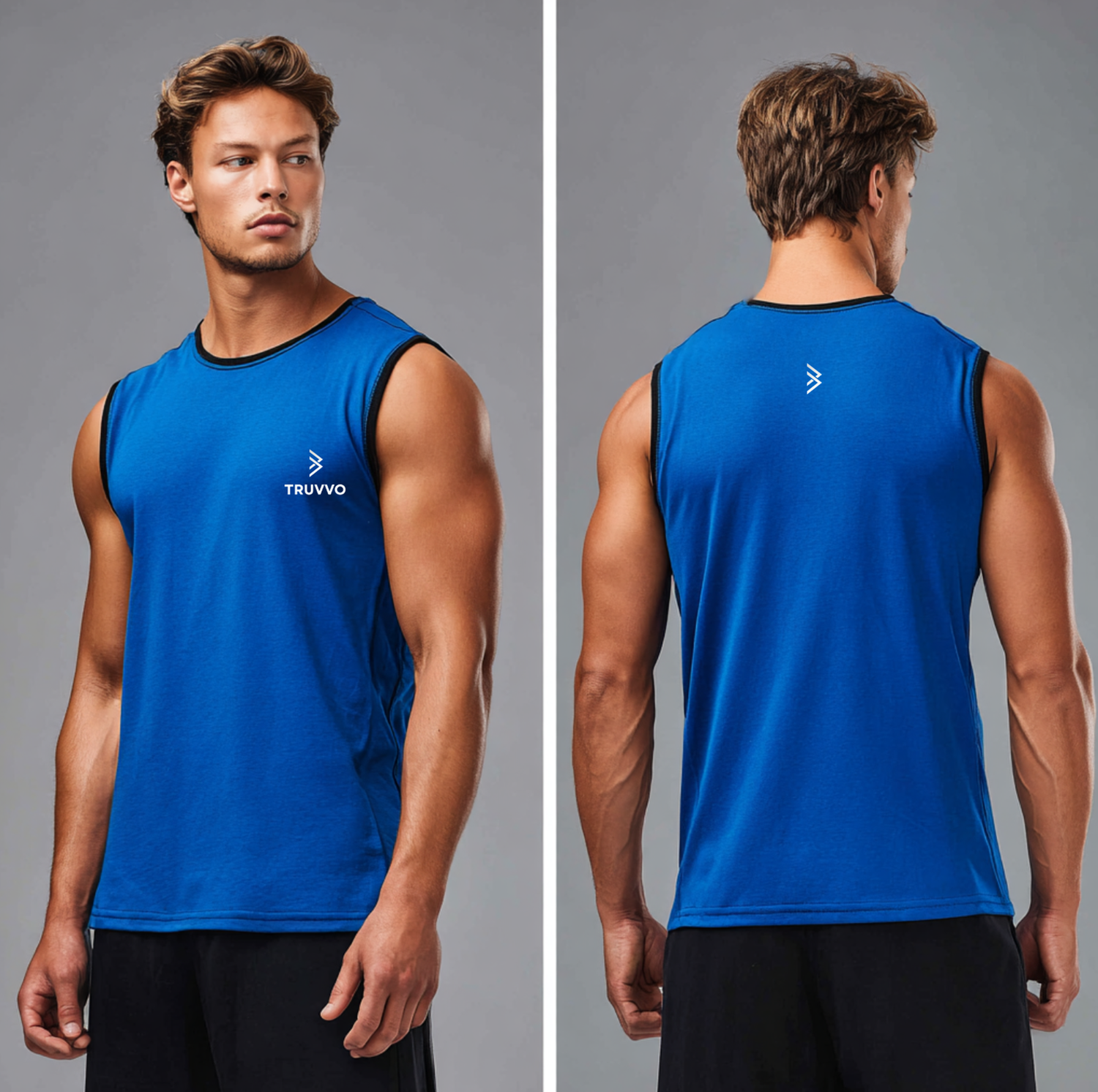 Men’s Bodyfit Piped Vest - Blue