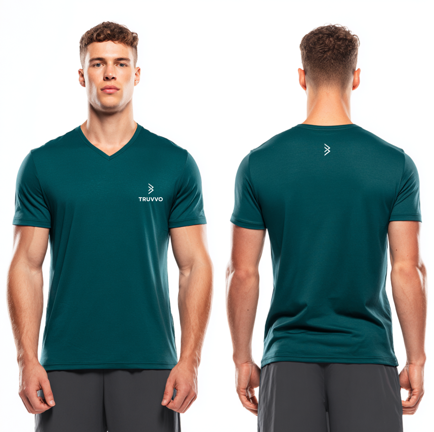 Men’s V Neck Bodyfit Tee - Green